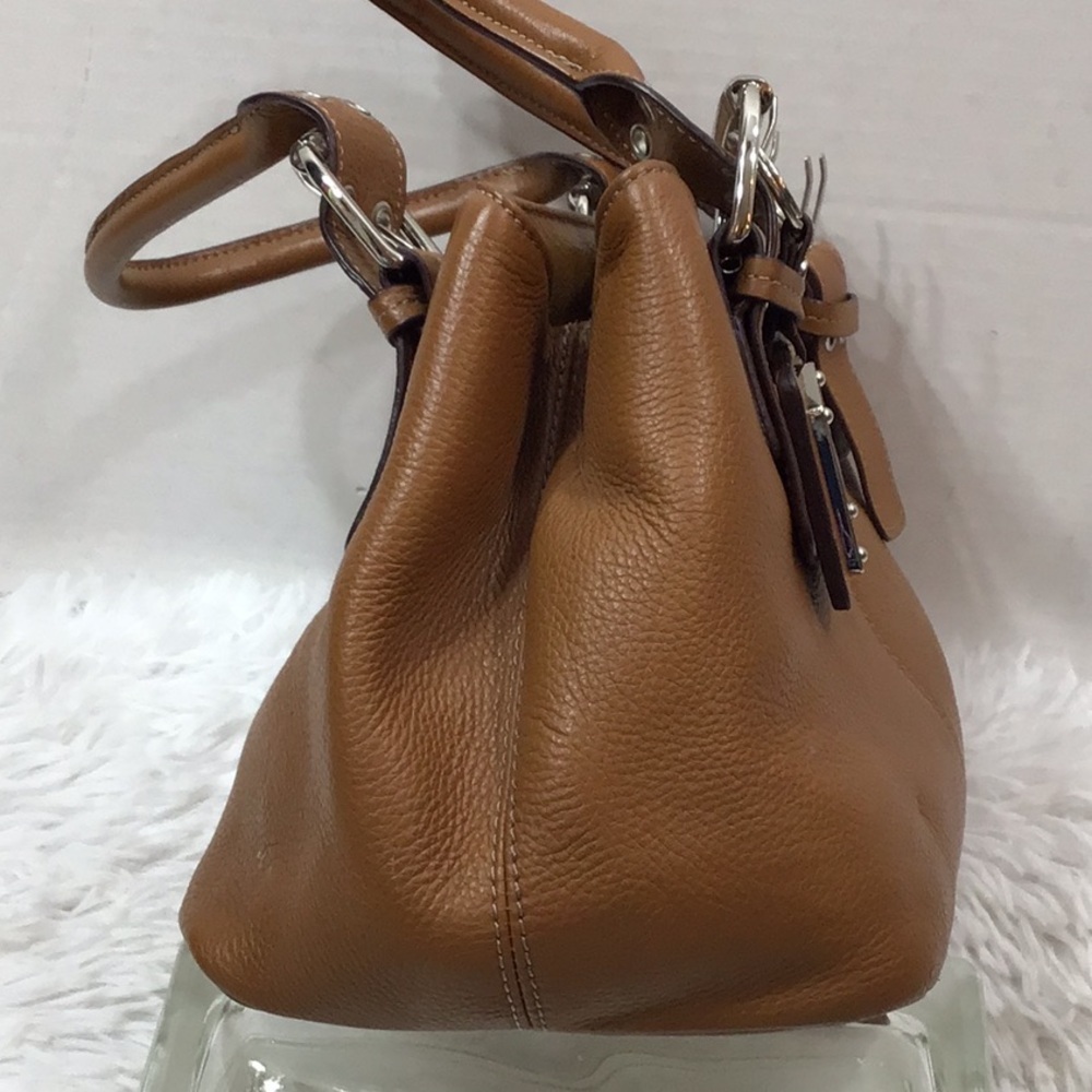 Tignanello tan leather satchel bag silver hardware - Picture 6 of 11